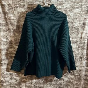 Medium green turtleneck sweater